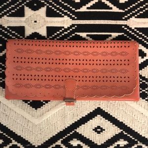AEO Pink Leather Clutch